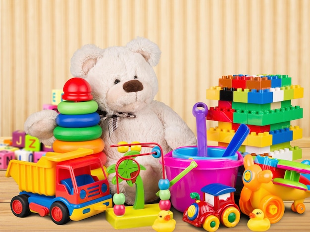 Toys collection isolated on  background