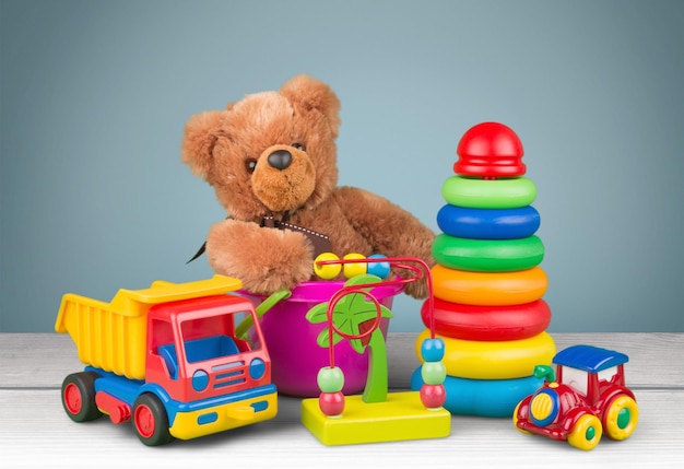 Toys collection isolated on  background