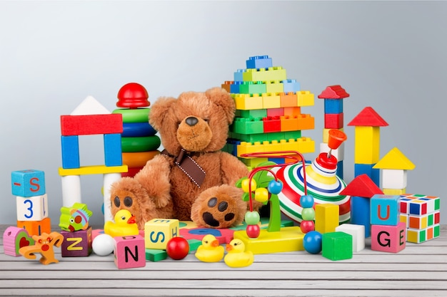 Toys collection isolated on  background