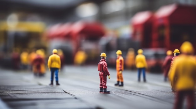 Toys Model of People in overalls in construction site