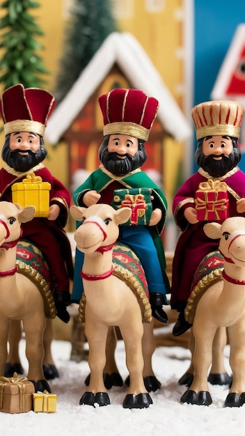 Photo toys of three wise men on camels