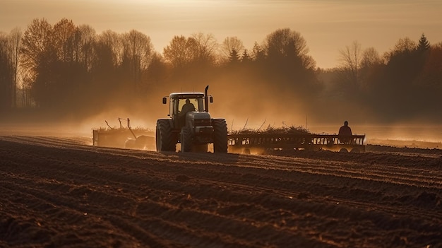 A tractor in a field Generative AI Art