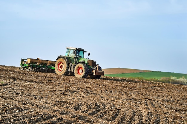 Tractor in field