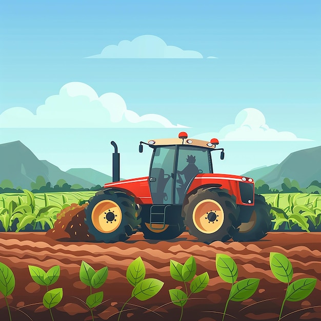 tractor icon cartoon vector