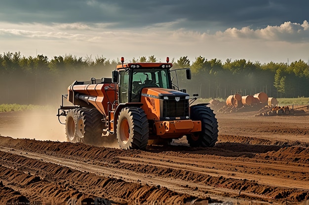 a tractor that has the number 15 on it