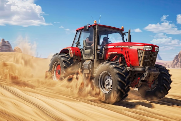 Tractors and OffRoad Vehicles Tackling Desert Landscapes