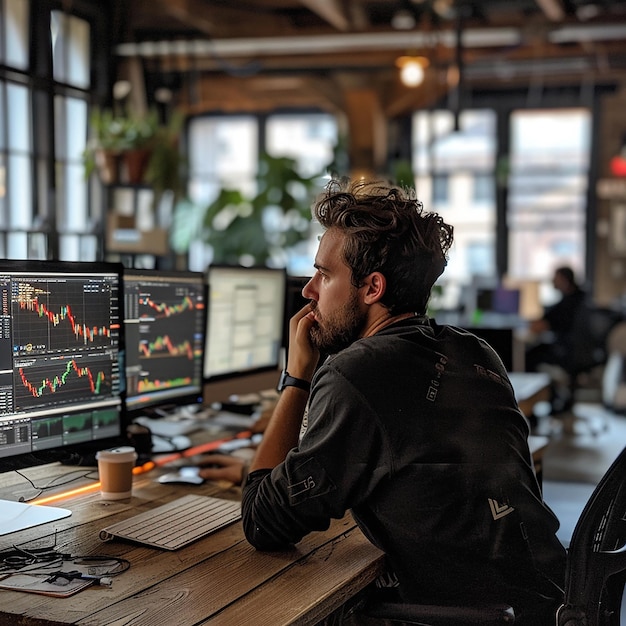 Photo traders working on multiple computers