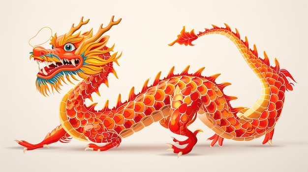 Traditional 3d chinese dragon glowing in the dark illustration Banner chinese dragon 2024