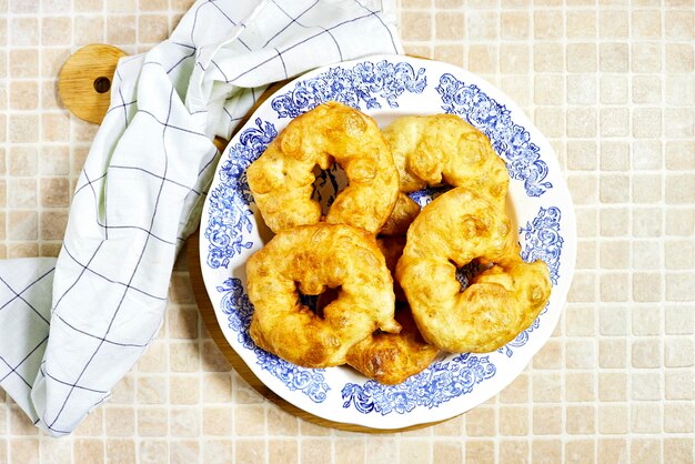 traditional Algerian fried baked donuts or pancake named Sfenj