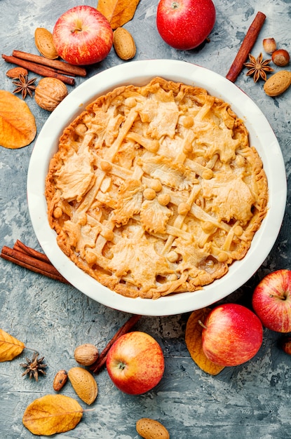 Traditional apple pie.