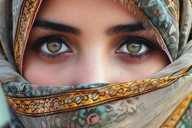 Traditional Arab girl headscarf Generate Ai