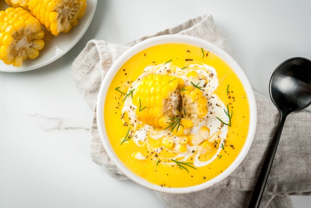 Traditional autumn corn soup