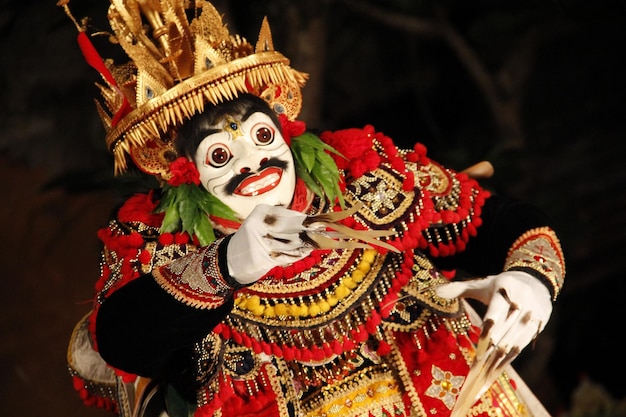 Traditional Balinese dance a man in disguise