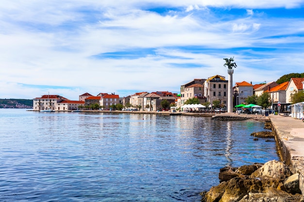 Traditional beautiful coastal town Kastela in Croatia.