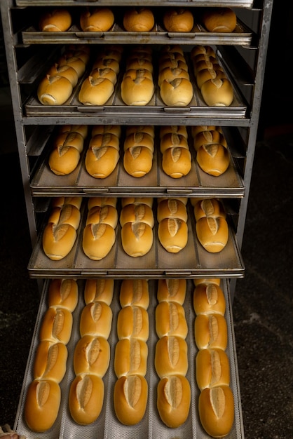 traditional Brazilian bread, known as French bread. Industrial production of French bread