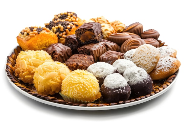 Traditional Brazilian Carnival Treats on White Background Classic Brazilian Carnival Sweets on White Backdrop