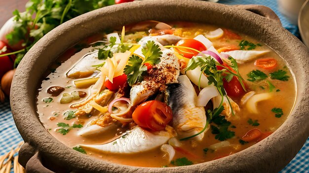 Traditional Brazilian fish stew moqueca baiana