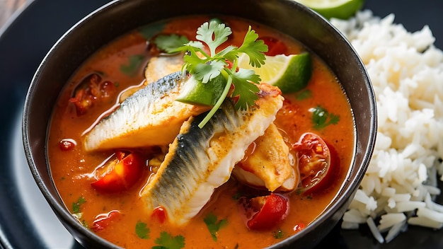 Traditional Brazilian fish stew moqueca baiana