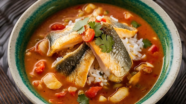 Traditional Brazilian fish stew moqueca baiana