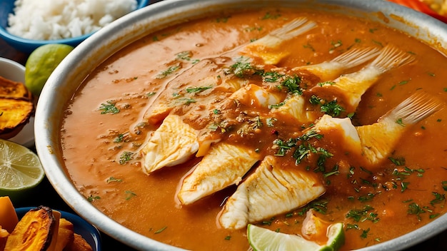 Traditional Brazilian fish stew moqueca baiana