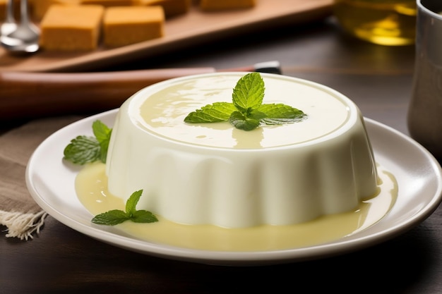 Traditional Brazilian Milk Pudding Generative Ai