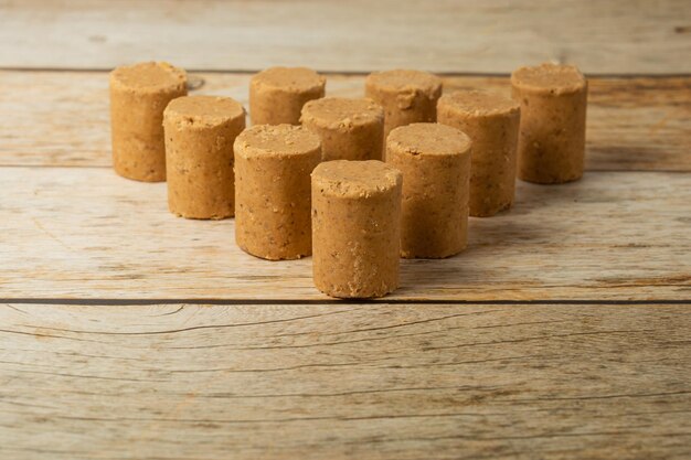 traditional brazilian paçoca, a sweet dessert made of peanuts