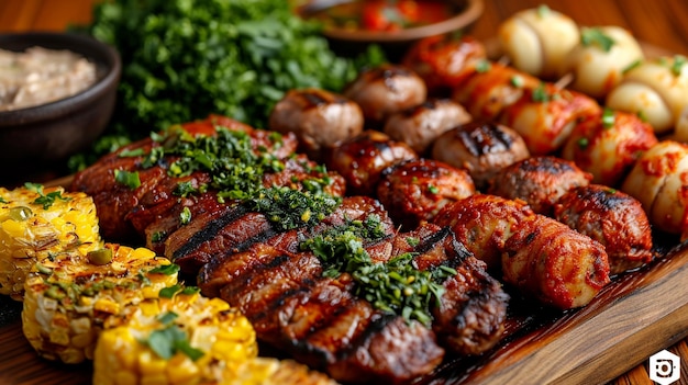 Traditional Brazilian Rodizio with a variety of meats