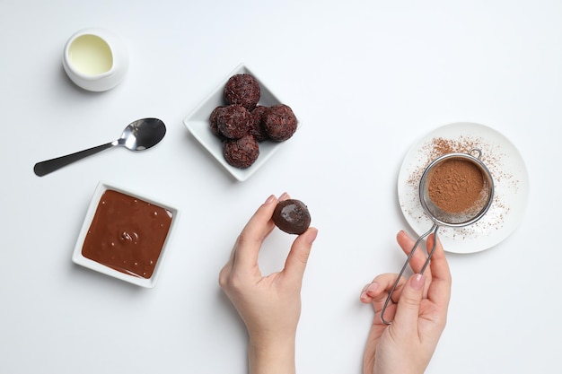 Traditional brazilian sweet Brigadeiro brazilian Chocolate candy