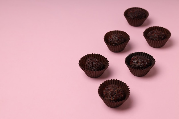 Traditional brazilian sweet Brigadeiro brazilian Chocolate candy