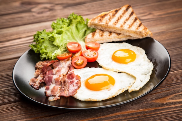 Traditional breakfast on a plate