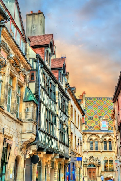 Traditional buildings in the Old Town of Dijon Burgundy France