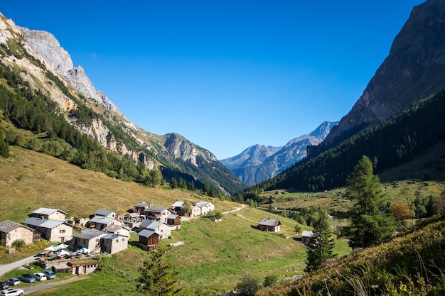 Traditional chalet in French alps mountains