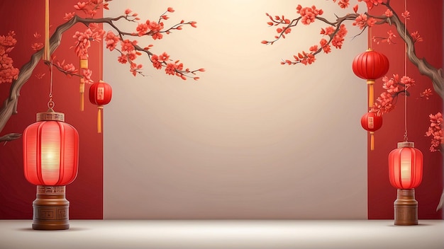 Traditional Chinese background greeting with china frame festival Happy New Year Chinese Background