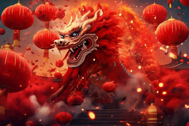 Traditional chinese dragon new year symbol