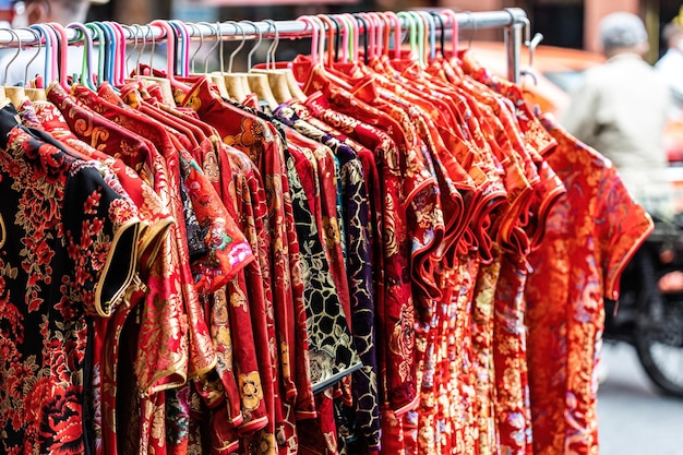 Traditional Chinese New Year style outfit on the market in China Town, Bangkok