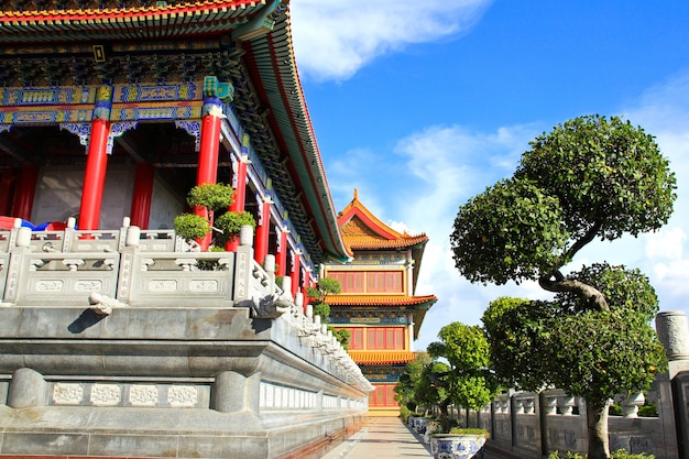 Traditional Chinese style temple at Wat Leng-Noei-Yi in Nonthaburi