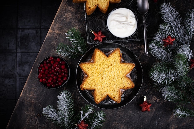 Traditional christmas italian cake pandoro