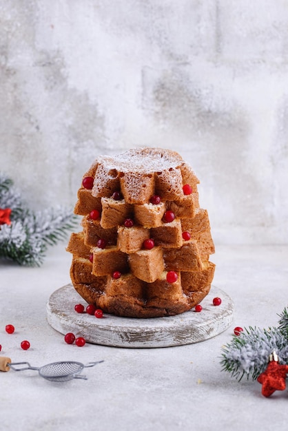 Traditional christmas italian cake pandoro