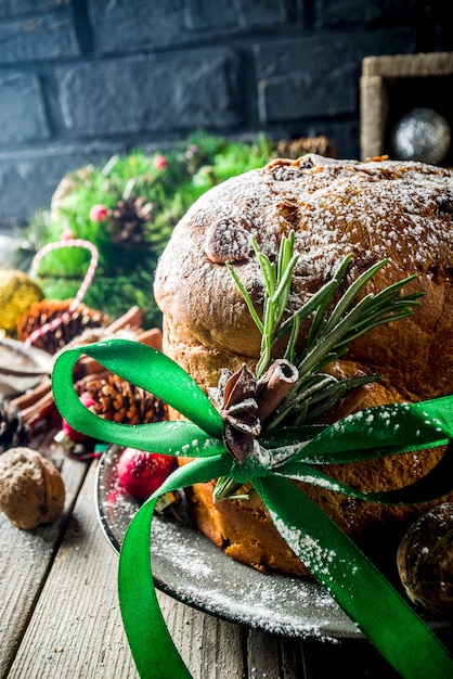 Traditional Christmas panettone