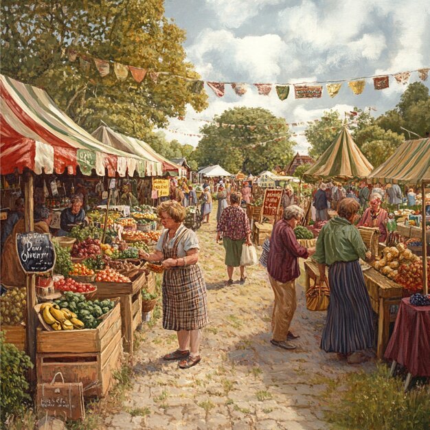 Photo traditional country fairs and farm markets