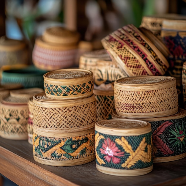 Photo traditional crafts showcasing unique ethnic artistry and skills