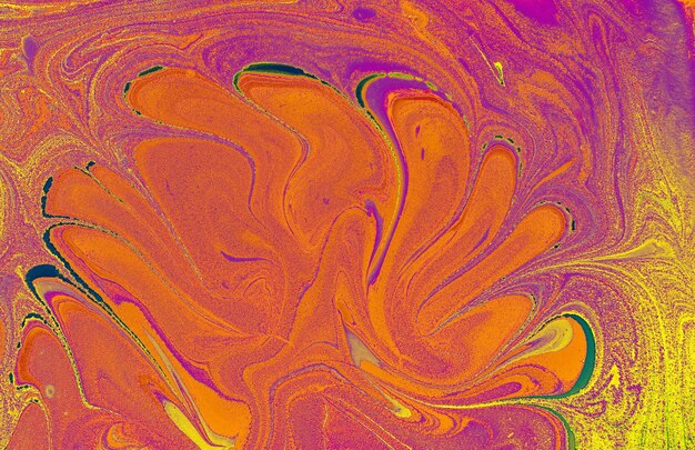 Traditional creative art of Ebru marbling abstract acrylic paints