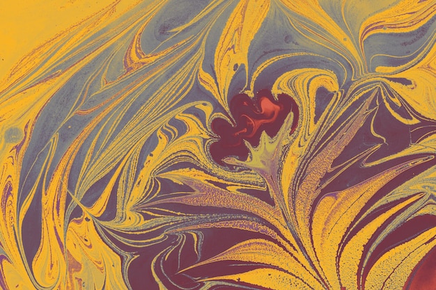 Traditional creative art of Ebru marbling abstract acrylic paints