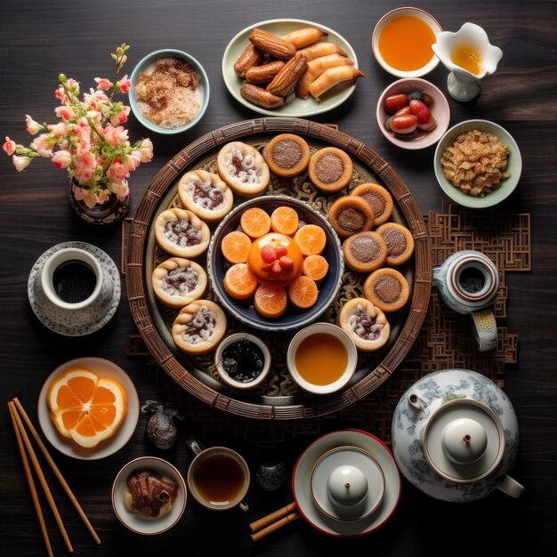 Traditional delicious healthy breakfast beautiful food presentation professional photo