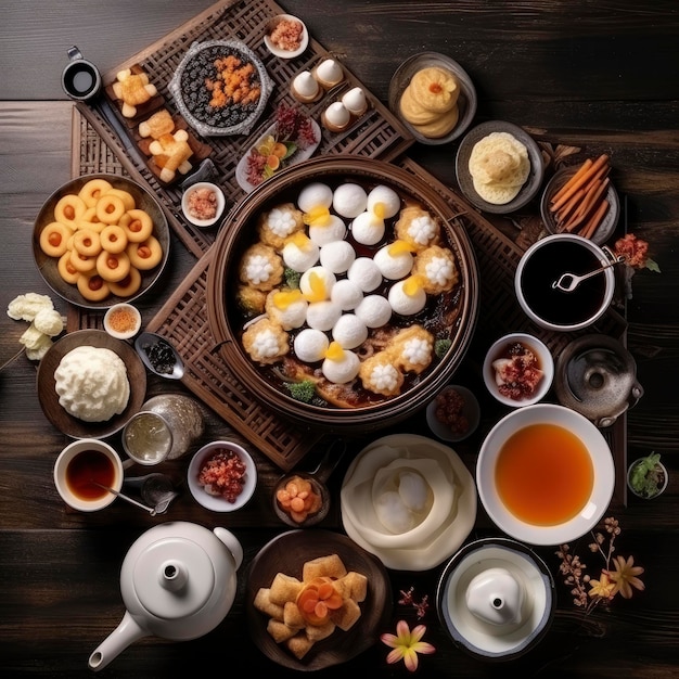 Traditional delicious healthy breakfast beautiful food presentation professional photo