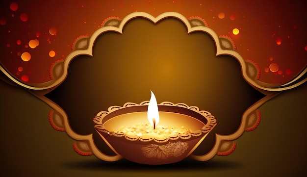 Traditional Diwali banner Illustration of people celebrating Diwali a light festival in India