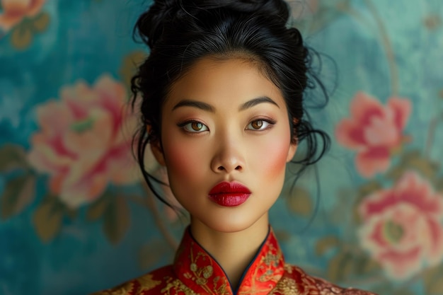 Photo traditional elegance asian woman in classic attire