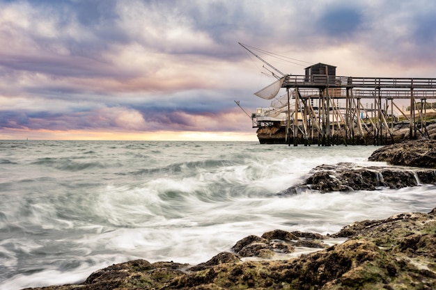 Traditional fisherman hut in french coast