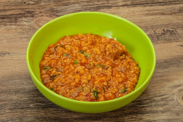 Traditional Georgian Kharcho soup with meat