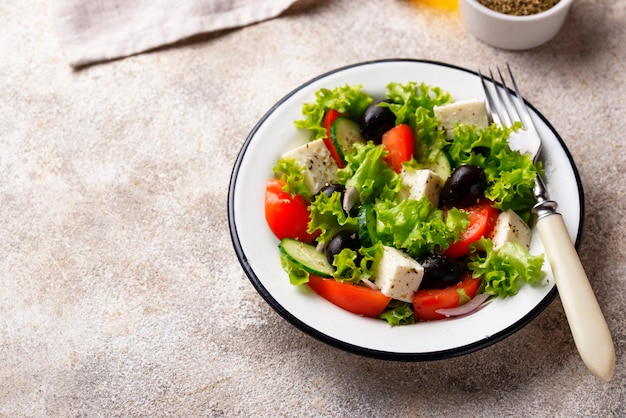 Traditional Greek salad with feta